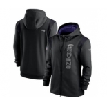 Men's Baltimore Ravens 2021 Black Sideline Team Performance Full-Zip Hoodie