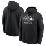 Men's Baltimore Ravens 2024 NFL Crucial Catch Club Black Performance Pullover Hoodie