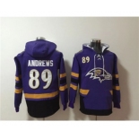 Men's Baltimore Ravens #89 Mark Andrews Ageless Must-Have Lace-Up Pullover Hoodie