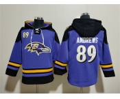 Men's Baltimore Ravens #89 Mark Andrews Ageless Must-Have Lace-Up Pullover Hoodie