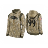 Men's Baltimore Ravens #99 Jayson Oweh Camo 2021 Salute To Service Therma Performance Pullover Football Hoodie