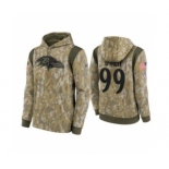 Men's Baltimore Ravens #99 Jayson Oweh Camo 2021 Salute To Service Therma Performance Pullover Hoodie