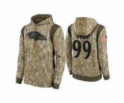 Men's Baltimore Ravens #99 Jayson Oweh Camo 2021 Salute To Service Therma Performance Pullover Hoodie