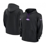 Men's Baltimore Ravens Black Performance Pullover Hoodie