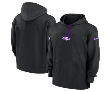 Men's Baltimore Ravens Black Performance Pullover Hoodie