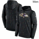 Men's Baltimore Ravens Nike Charcoal 2021 NFL Crucial Catch Therma Pullover Hoodie