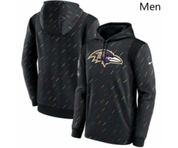 Men's Baltimore Ravens Nike Charcoal 2021 NFL Crucial Catch Therma Pullover Hoodie