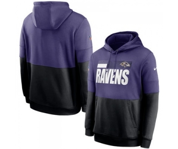 Men's Baltimore Ravens Sideline Impact Lockup Performance Pullover Hoodie