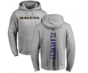 NFL Nike Baltimore Ravens #28 Anthony Averett Ash Backer Pullover Hoodie