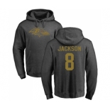 NFL Nike Baltimore Ravens #8 Lamar Jackson Ash One Color Pullover Hoodie