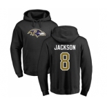 NFL Nike Baltimore Ravens #8 Lamar Jackson Black Name & Number Logo Pullover Hoodie