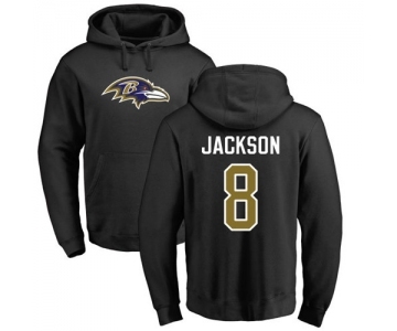 NFL Nike Baltimore Ravens #8 Lamar Jackson Black Name & Number Logo Pullover Hoodie