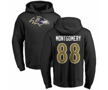 NFL Nike Baltimore Ravens #88 Ty Montgomery Black Name & Number Logo Pullover Hoodie