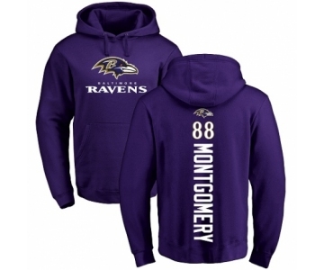 NFL Nike Baltimore Ravens #88 Ty Montgomery Purple Backer Pullover Hoodie