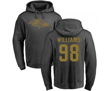 NFL Nike Baltimore Ravens #98 Brandon Williams Ash One Color Pullover Hoodie