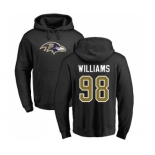 NFL Nike Baltimore Ravens #98 Brandon Williams Black Name & Number Logo Pullover Hoodie