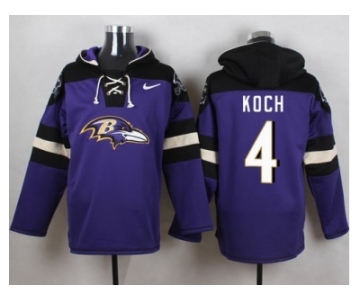 Nike Baltimore Ravens #4 Sam Koch Purple Player Pullover NFL