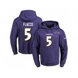 Nike Baltimore Ravens #5 Joe Flacco Purple Name & Number Pullover NFL Hoodie