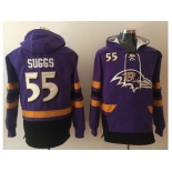 Nike Baltimore Ravens #55 Terrell Suggs Purple Black Name & Number Pullover NFL Hoodie