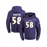 Nike Baltimore Ravens #58 Elvis Dumervil Purple Name & Number Pullover NFL Hoodie