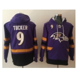 Nike Baltimore Ravens #9 Justin Tucker Purple Black Name & Number Pullover NFL Hoodie