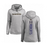 Football Women's Baltimore Ravens #11 Seth Roberts Ash Backer Pullover Hoodie