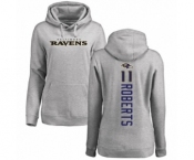 Football Women's Baltimore Ravens #11 Seth Roberts Ash Backer Pullover Hoodie