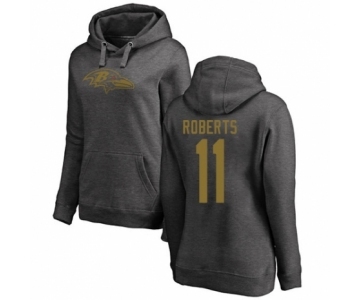 Football Women's Baltimore Ravens #11 Seth Roberts Ash One Color Pullover Hoodie