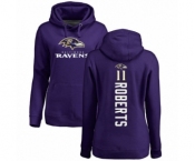 Football Women's Baltimore Ravens #11 Seth Roberts Purple Backer Pullover Hoodie