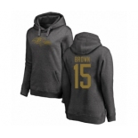 Football Women's Baltimore Ravens #15 Marquise Brown Ash One Color Pullover Hoodie