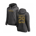 Football Women's Baltimore Ravens #29 Earl Thomas III Ash One Color Pullover Hoodie