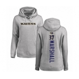 Football Women's Baltimore Ravens #37 Iman Marshall Ash Backer Pullover Hoodie