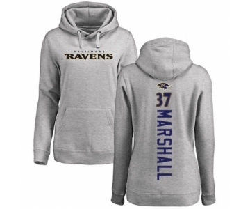 Football Women's Baltimore Ravens #37 Iman Marshall Ash Backer Pullover Hoodie