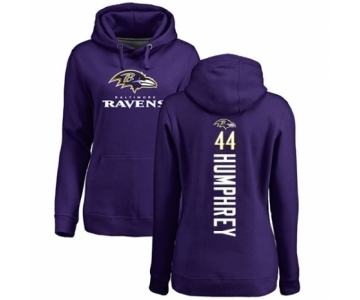 Football Women's Baltimore Ravens #44 Marlon Humphrey Purple Backer Pullover Hoodie