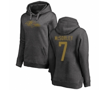 Football Women's Baltimore Ravens #7 Trace McSorley Ash One Color Pullover Hoodie