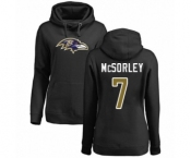 Football Women's Baltimore Ravens #7 Trace McSorley Black Name & Number Logo Pullover Hoodie