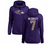 Football Women's Baltimore Ravens #7 Trace McSorley Purple Name & Number Logo Pullover Hoodie