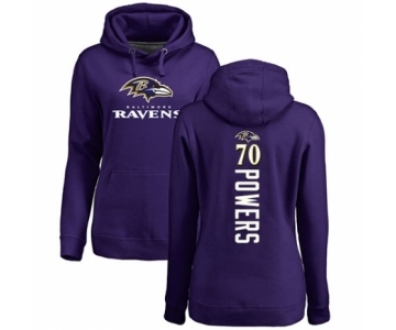 Football Women's Baltimore Ravens #70 Ben Powers Purple Backer Pullover Hoodie