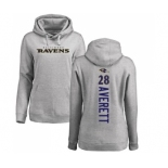 NFL Women's Nike Baltimore Ravens #28 Anthony Averett Ash Backer Pullover Hoodie