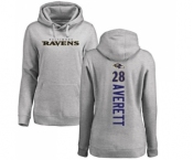 NFL Women's Nike Baltimore Ravens #28 Anthony Averett Ash Backer Pullover Hoodie