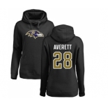 NFL Women's Nike Baltimore Ravens #28 Anthony Averett Black Name & Number Logo Pullover Hoodie