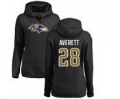 NFL Women's Nike Baltimore Ravens #28 Anthony Averett Black Name & Number Logo Pullover Hoodie