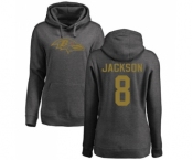 NFL Women's Nike Baltimore Ravens #8 Lamar Jackson Ash One Color Pullover Hoodie