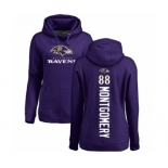 NFL Women's Nike Baltimore Ravens #88 Ty Montgomery Purple Backer Pullover Hoodie