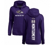 NFL Women's Nike Baltimore Ravens #88 Ty Montgomery Purple Backer Pullover Hoodie