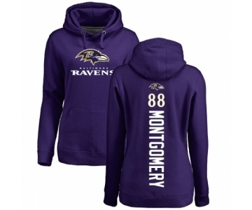 NFL Women's Nike Baltimore Ravens #88 Ty Montgomery Purple Backer Pullover Hoodie