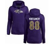 NFL Women's Nike Baltimore Ravens #88 Ty Montgomery Purple Name & Number Logo Pullover Hoodie