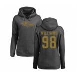 NFL Women's Nike Baltimore Ravens #98 Brandon Williams Ash One Color Pullover Hoodie