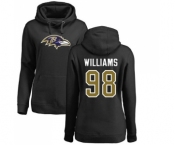 NFL Women's Nike Baltimore Ravens #98 Brandon Williams Black Name & Number Logo Pullover Hoodie