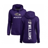 NFL Women's Nike Baltimore Ravens #98 Brandon Williams Purple Backer Pullover Hoodie